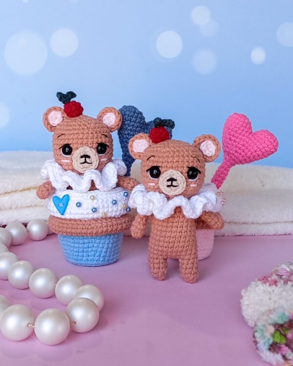 Urso no bolinho - receita de amigurumi