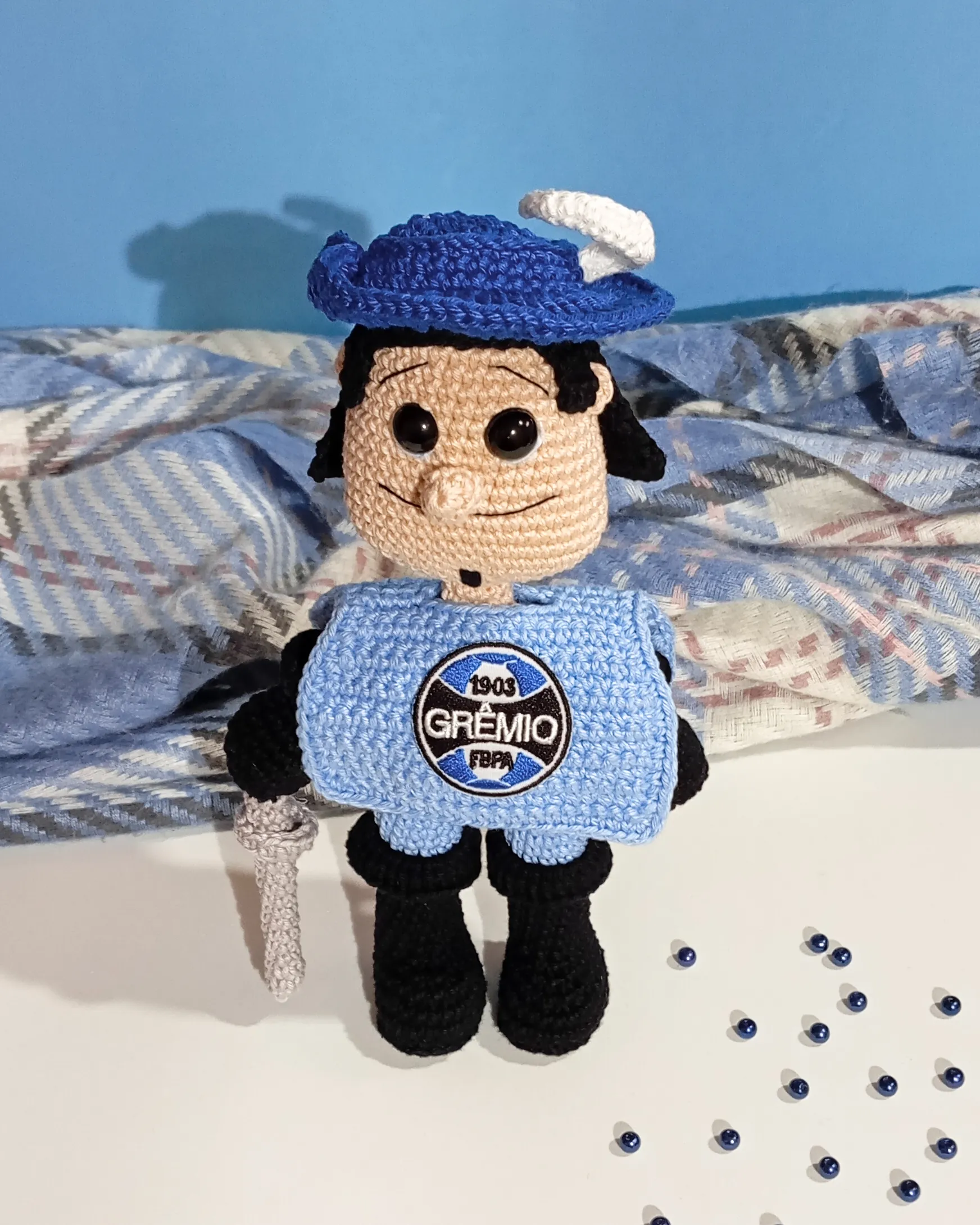 Mosqueteiro do Grêmio - receita de amigurumi - Imagem 5