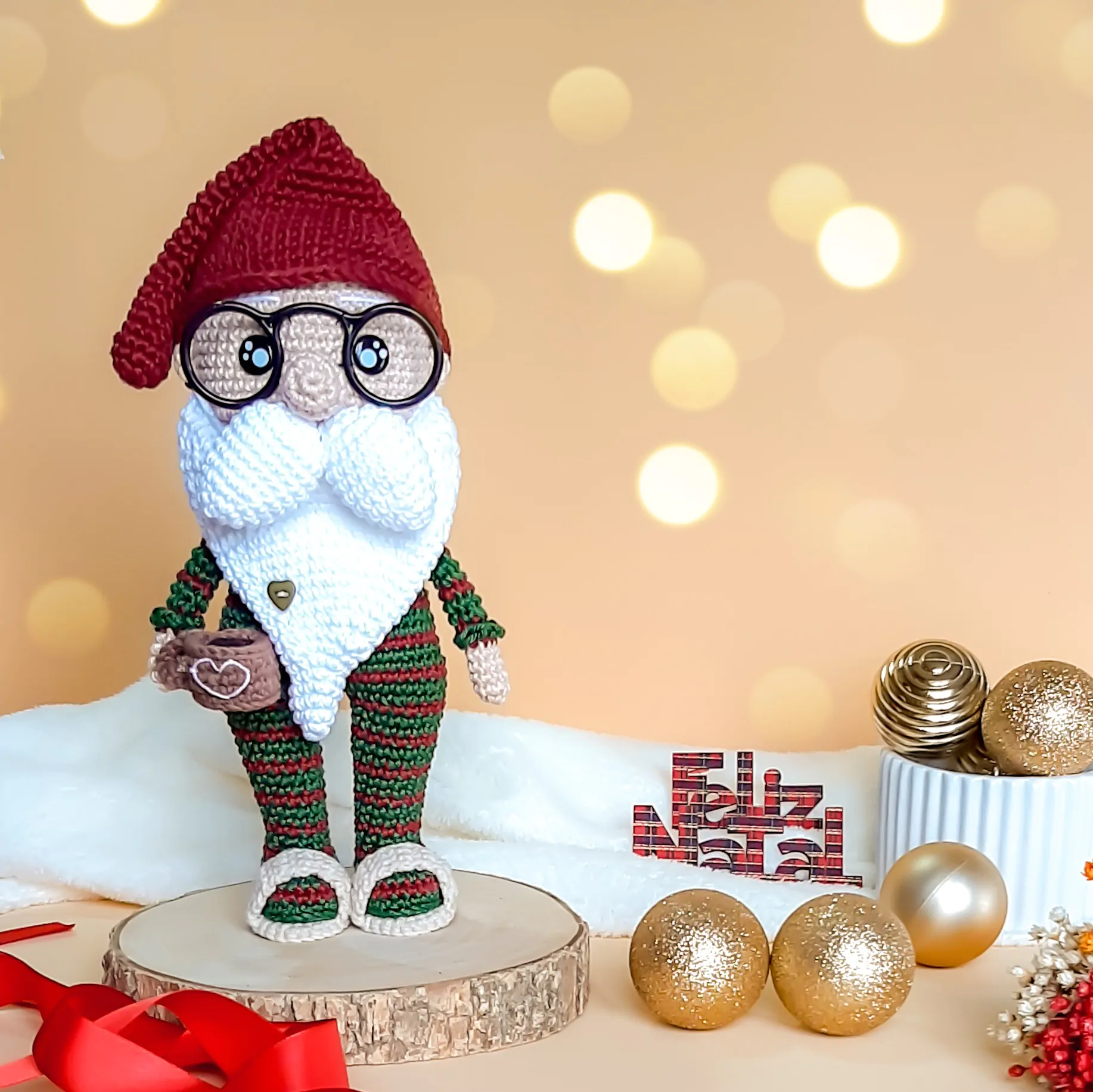 Noel de pijama - receita de amigurumi