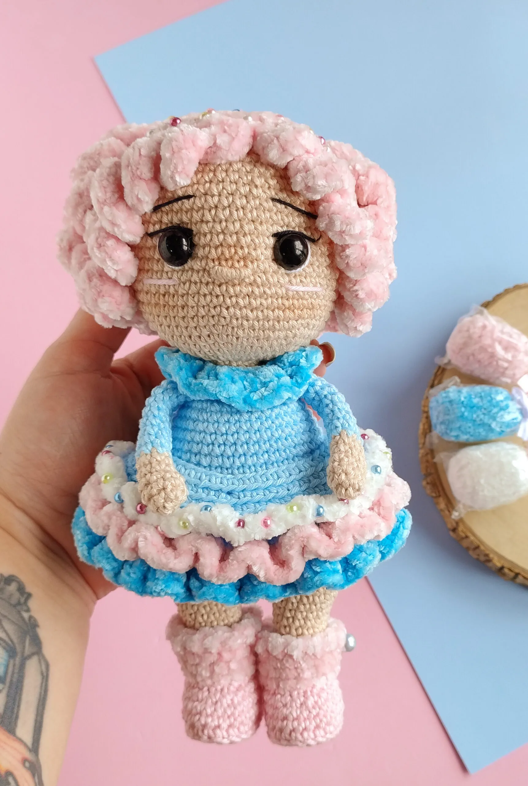 Karen algodão doce - receita de amigurumi - Imagem 5
